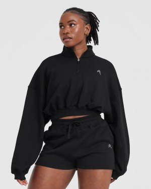 Sweats Oner Active All Day Legere Crop 1/4 Zip Noir | RA3190478