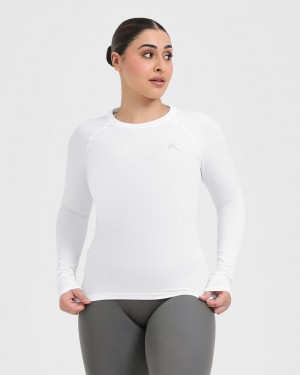 T Shirts Oner Active Go To Seamless Fitted Long Sleeve Blanche | YG7248501