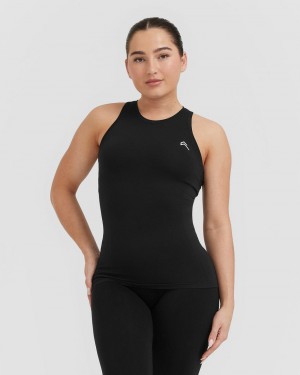 T Shirts Oner Active Go To Seamless Fitted High Neck Noir | EM7938264