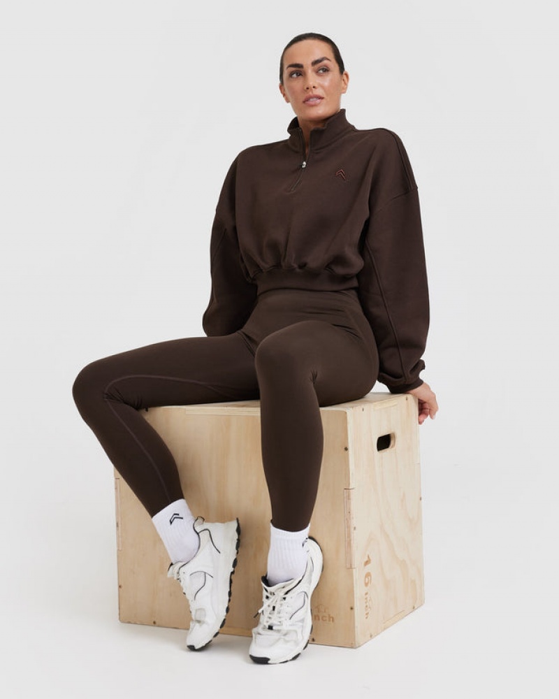 Sweats Oner Active All Day Cosy Crop 1/4 Zip Grise | UP8416025