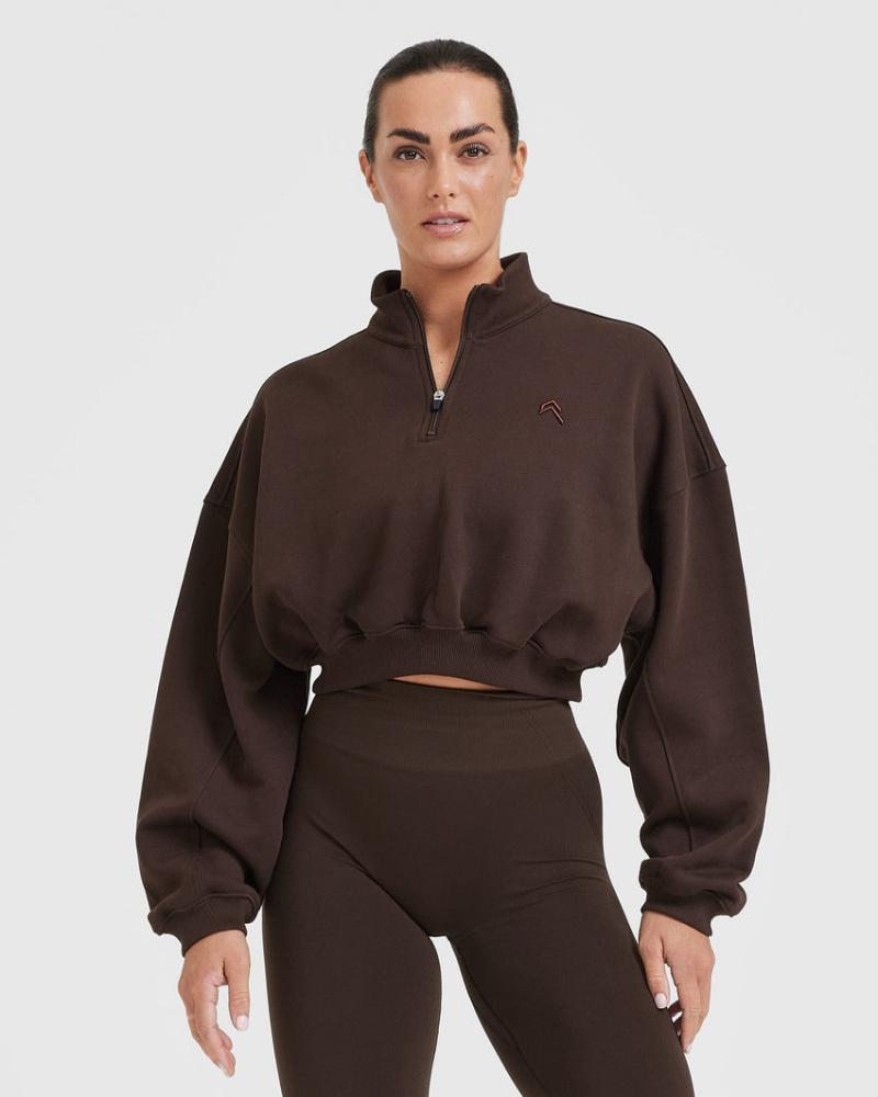 Sweats Oner Active All Day Cosy Crop 1/4 Zip Grise | UP8416025