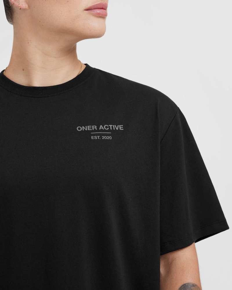 T Shirts Oner Active Classiche Lifters Graphique Oversized Legere Noir | SR8753296