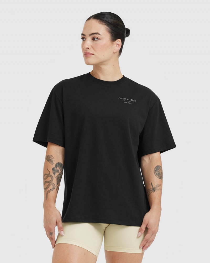 T Shirts Oner Active Classiche Lifters Graphique Oversized Legere Noir | SR8753296