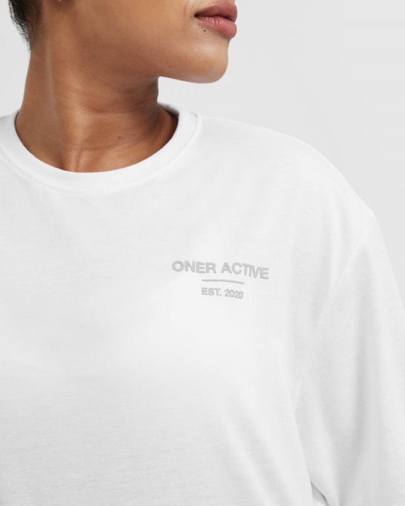 T Shirts Oner Active Classiche Lifters Graphique Oversized Legere Blanche | TQ2851049