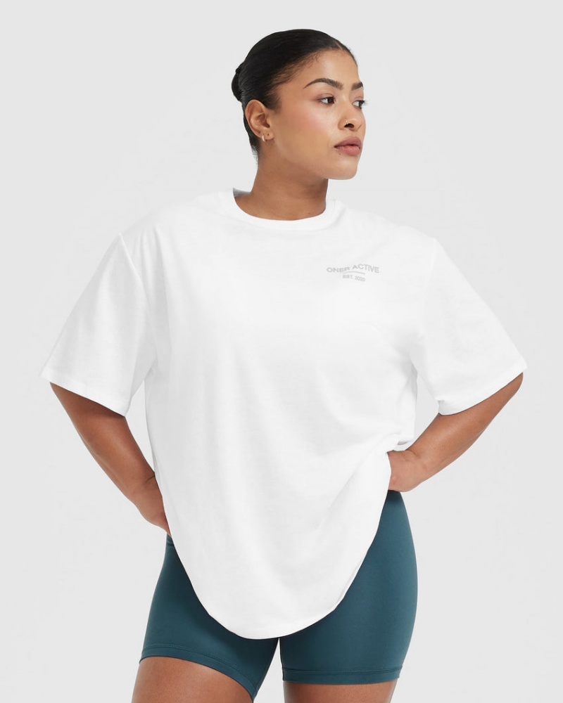 T Shirts Oner Active Classiche Lifters Graphique Oversized Legere Blanche | TQ2851049