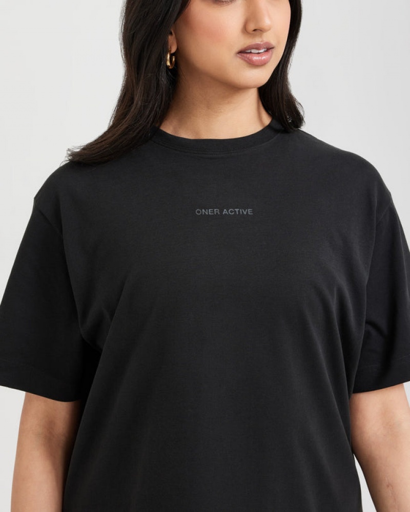 T Shirts Oner Active Classiche Mirror Graphique Oversized Noir | GZ2385169