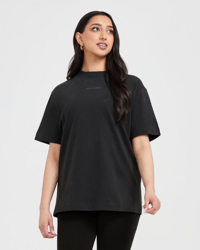 T Shirts Oner Active Classiche Mirror Graphique Oversized Noir | GZ2385169