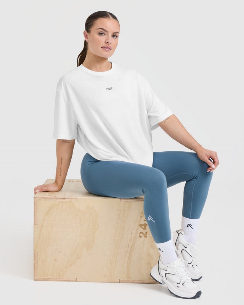 T Shirts Oner Active Classiche Oner Graphique Oversized Legere Blanche | RW9824137