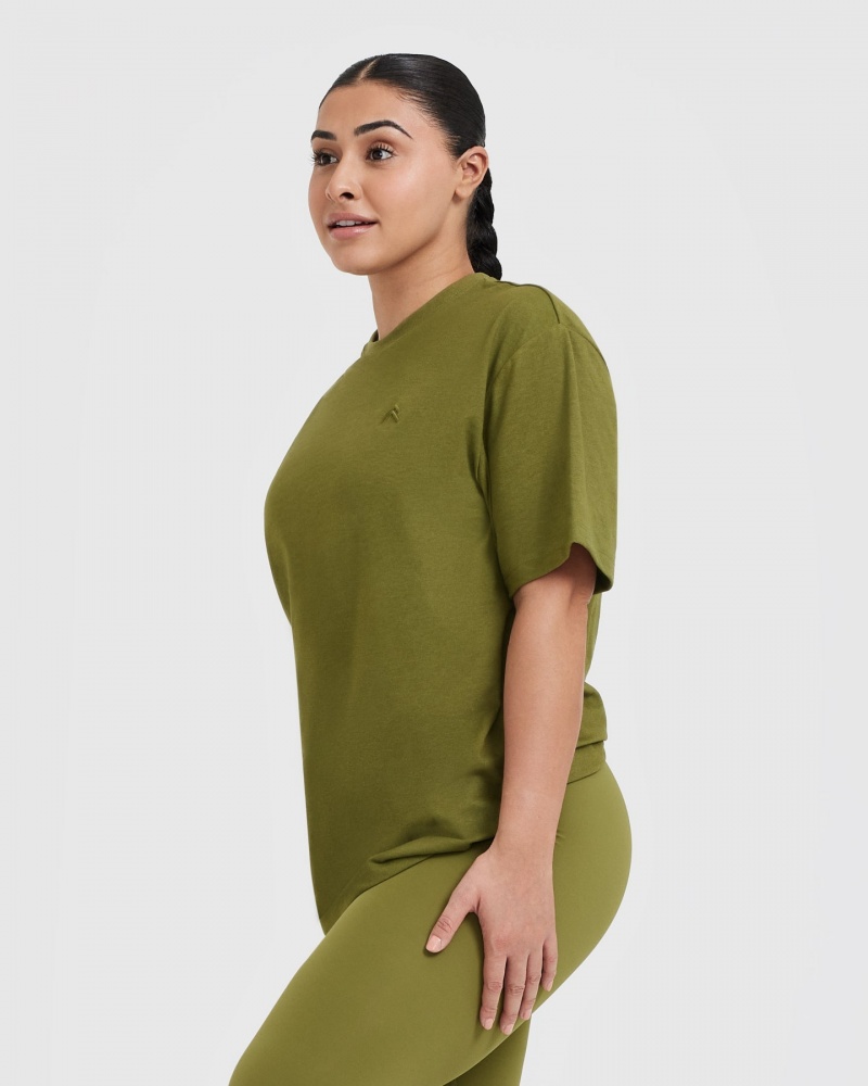 T Shirts Oner Active Classiche Oversized Legere Vert Olive Vert | BU5932714