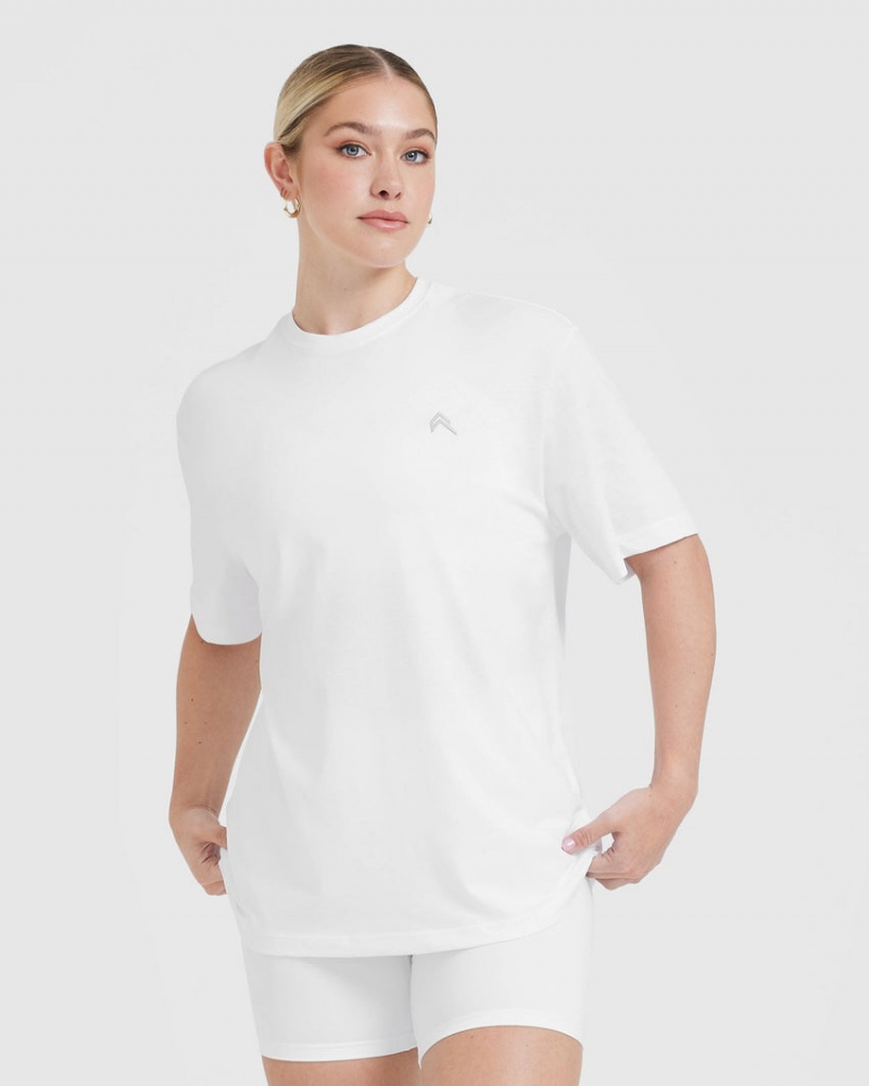 T Shirts Oner Active Classiche Oversized Legere Blanche | QE5904672