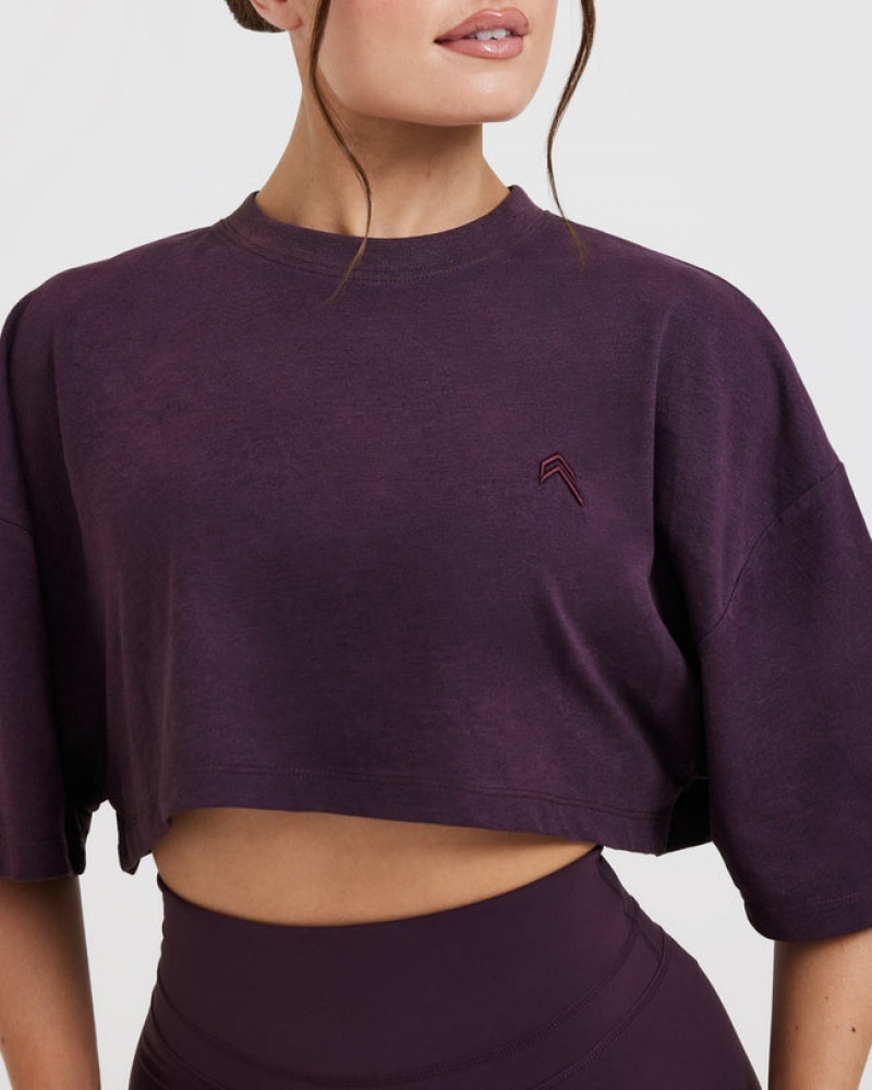 T Shirts Oner Active Classiche Relaxed Crop Legere Violette | RQ0921675