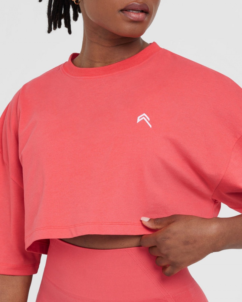 T Shirts Oner Active Classiche Relaxed Crop Legere Rouge | IA7531920