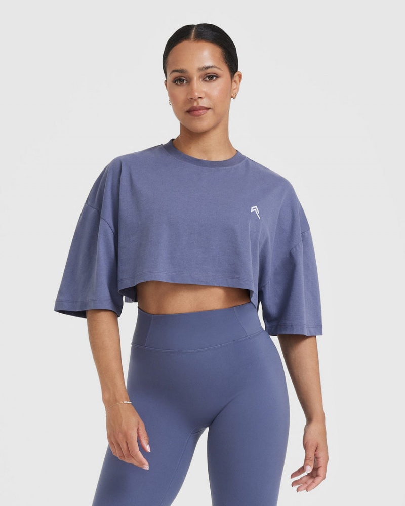 T Shirts Oner Active Classiche Relaxed Crop Legere Bleu | JA1620735