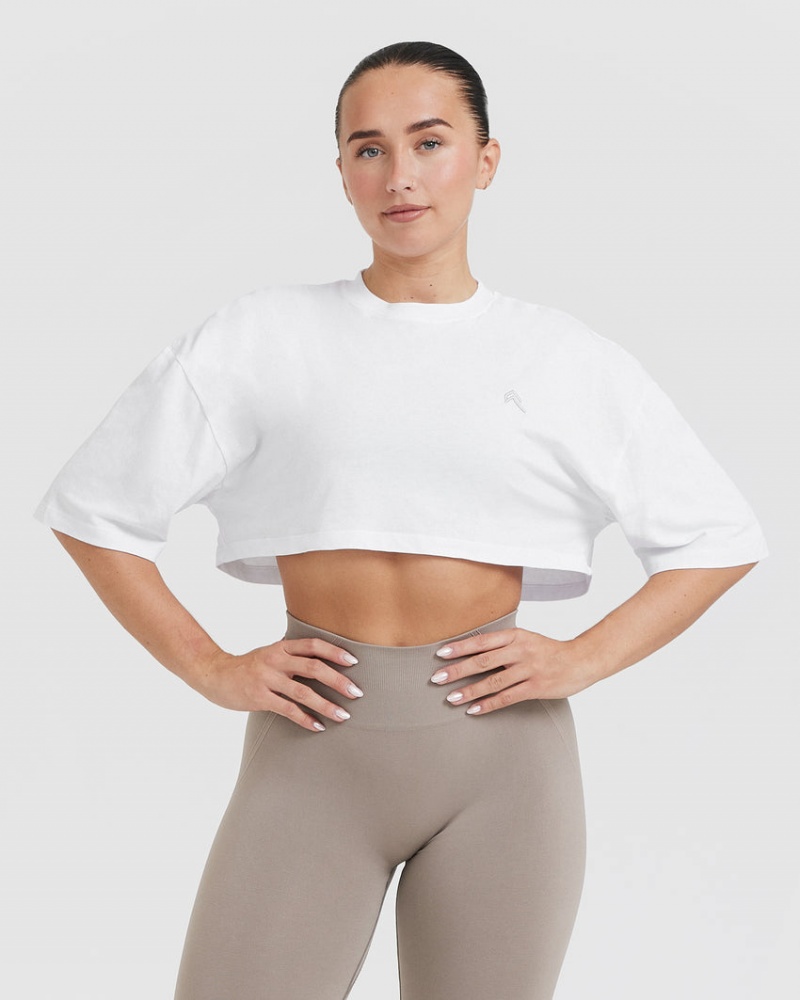 T Shirts Oner Active Classiche Relaxed Crop Legere Blanche | SD3547098