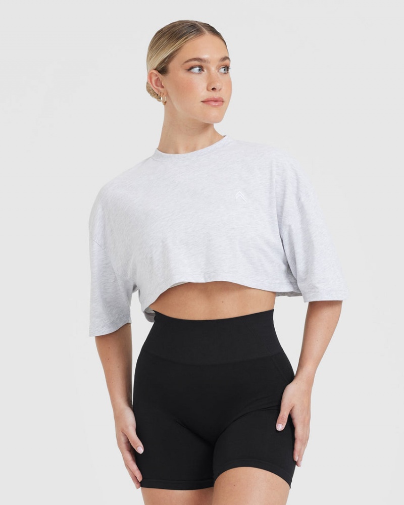 T Shirts Oner Active Classiche Relaxed Crop Legere Grise Clair | BL6308517