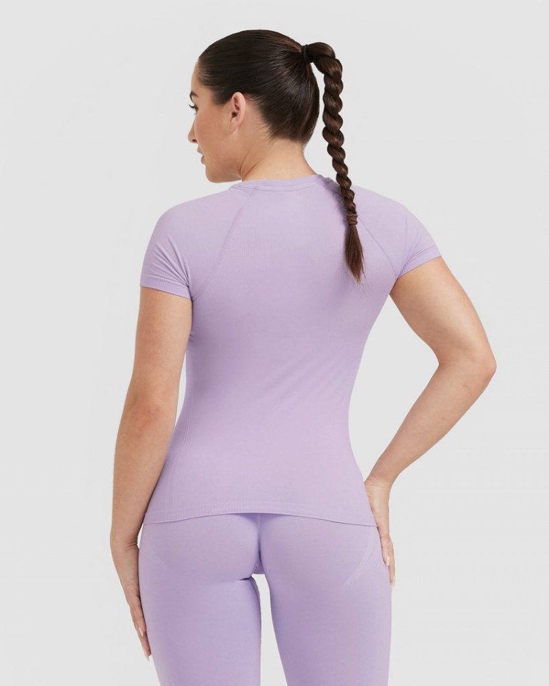 T Shirts Oner Active Go To Seamless Fitted Violette | SR8409157