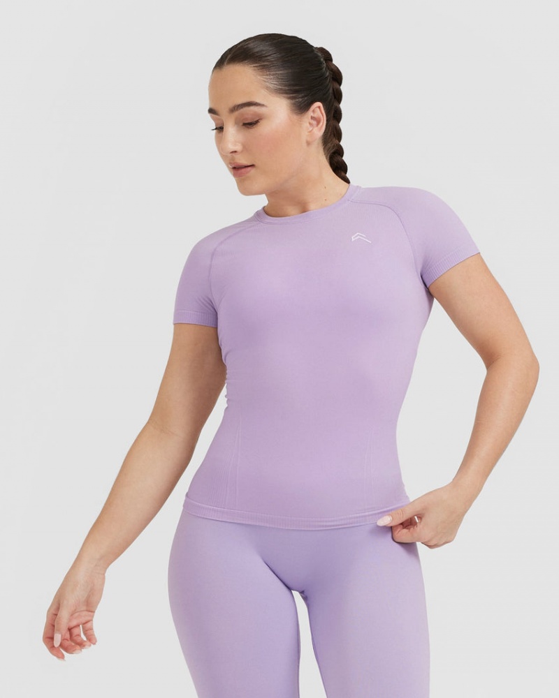 T Shirts Oner Active Go To Seamless Fitted Violette | SR8409157