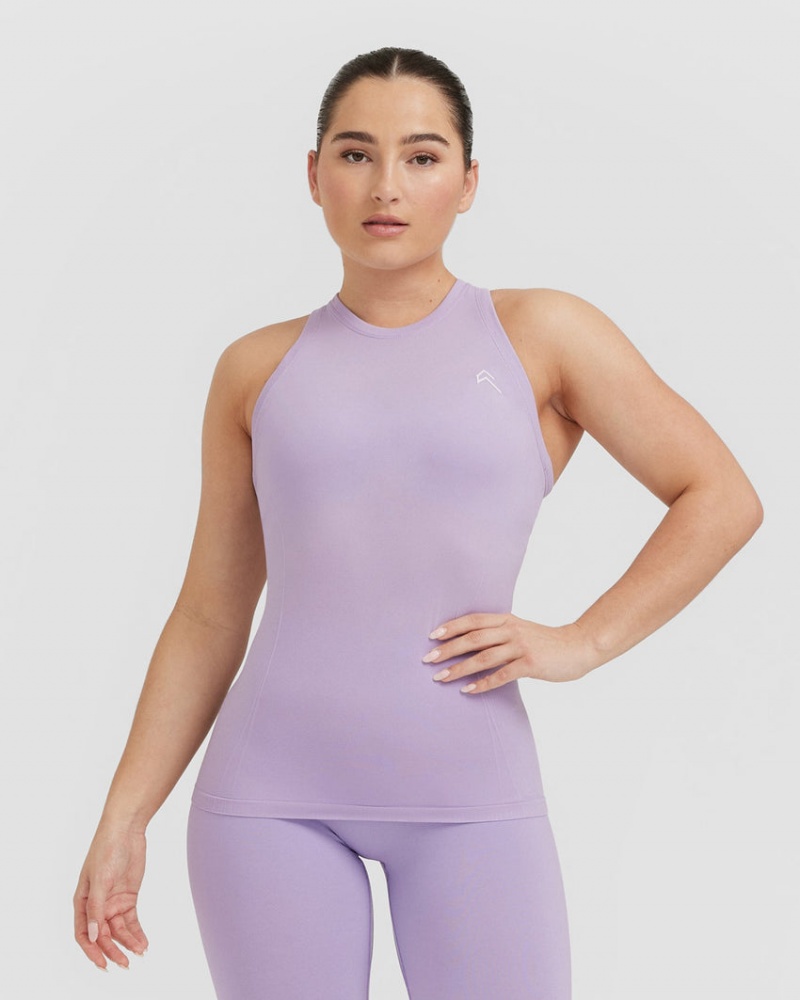 T Shirts Oner Active Go To Seamless Fitted High Neck Violette | EG7265193