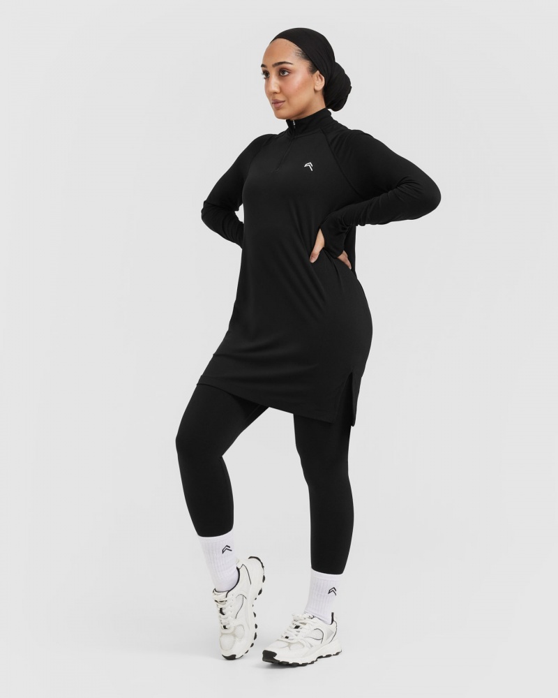 T Shirts Oner Active Go To Seamless Loose Long Sleeve Longline Noir | EO3987416